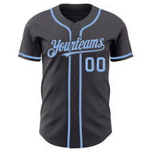 Load image into Gallery viewer, Custom Steel Gray Light Blue Authentic Baseball Jersey