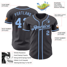 Load image into Gallery viewer, Custom Steel Gray Light Blue Authentic Baseball Jersey