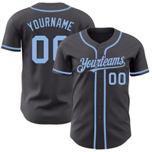 Load image into Gallery viewer, Custom Steel Gray Light Blue Authentic Baseball Jersey