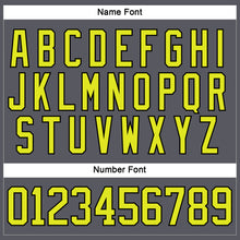 Load image into Gallery viewer, Custom Steel Gray Neon Yellow-Black Hockey Lace Neck Jersey