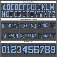 Load image into Gallery viewer, Custom Stitched Steel Gray Light Blue-Black Football Pullover Sweatshirt Hoodie