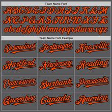 Load image into Gallery viewer, Custom Steel Gray Neon Green Pinstripe Orange-Black Authentic Baseball Jersey