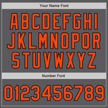 Load image into Gallery viewer, Custom Steel Gray Neon Green Pinstripe Orange-Black Authentic Baseball Jersey