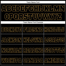 Load image into Gallery viewer, Custom Black Black-Old Gold Fleece Jogger Sweatpants