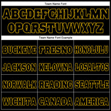 Load image into Gallery viewer, Custom Black Black-Gold Fleece Jogger Sweatpants