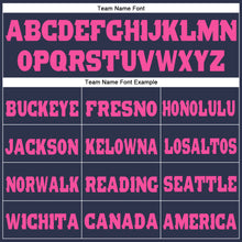 Load image into Gallery viewer, Custom Navy Pink Fleece Jogger Sweatpants