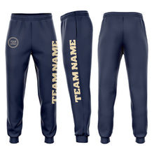 Load image into Gallery viewer, Custom Navy Cream Fleece Jogger Sweatpants