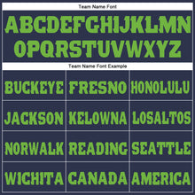 Load image into Gallery viewer, Custom Navy Neon Green Fleece Jogger Sweatpants