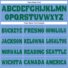 Load image into Gallery viewer, Custom Light Blue Kelly Green Fleece Jogger Sweatpants