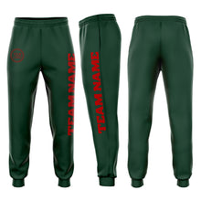 Load image into Gallery viewer, Custom Green Red Fleece Jogger Sweatpants