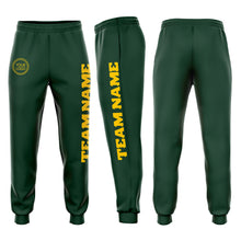 Load image into Gallery viewer, Custom Green Gold Fleece Jogger Sweatpants