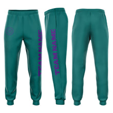 Load image into Gallery viewer, Custom Aqua Purple Fleece Jogger Sweatpants