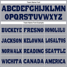 Load image into Gallery viewer, Custom Gray Navy Fleece Jogger Sweatpants