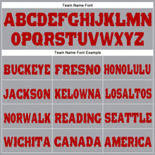 Load image into Gallery viewer, Custom Gray Red Fleece Jogger Sweatpants