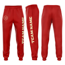 Load image into Gallery viewer, Custom Red Cream Fleece Jogger Sweatpants