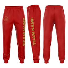 Load image into Gallery viewer, Custom Red Old Gold Fleece Jogger Sweatpants