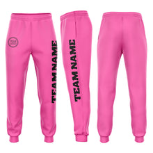 Load image into Gallery viewer, Custom Pink Black Fleece Jogger Sweatpants