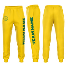 Load image into Gallery viewer, Custom Gold Kelly Green Fleece Jogger Sweatpants