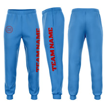 Load image into Gallery viewer, Custom Powder Blue Red Fleece Jogger Sweatpants