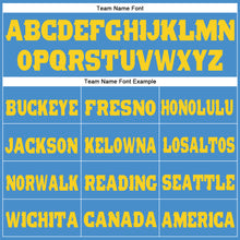 Load image into Gallery viewer, Custom Powder Blue Gold Fleece Jogger Sweatpants