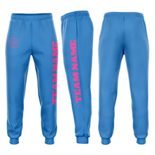 Load image into Gallery viewer, Custom Powder Blue Pink Fleece Jogger Sweatpants