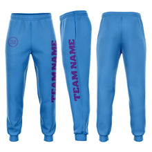 Load image into Gallery viewer, Custom Powder Blue Purple Fleece Jogger Sweatpants