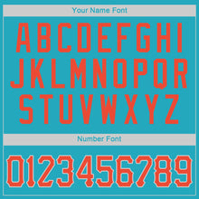 Load image into Gallery viewer, Custom Teal Orange-Gray Authentic Throwback Basketball Jersey