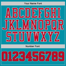 Load image into Gallery viewer, Custom Teal Red-Black Authentic Throwback Basketball Jersey