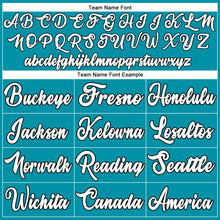 Load image into Gallery viewer, Custom Teal White-Orange Authentic Throwback Basketball Jersey