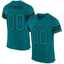 Load image into Gallery viewer, Custom Teal Teal-Black Mesh Authentic Football Jersey
