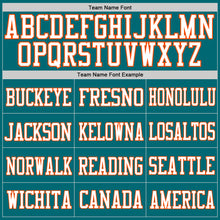 Load image into Gallery viewer, Custom Teal Orange-White Mesh Authentic Football Jersey