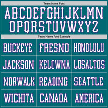 Load image into Gallery viewer, Custom Teal White-Purple Mesh Authentic Football Jersey