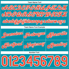 Load image into Gallery viewer, Custom Teal White Pinstripe Orange-White Authentic Basketball Shorts