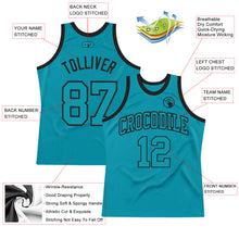 Load image into Gallery viewer, Custom Teal Teal-Black Authentic Throwback Basketball Jersey