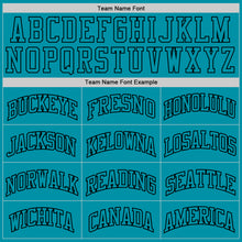 Load image into Gallery viewer, Custom Teal Teal-Black Authentic Throwback Basketball Jersey