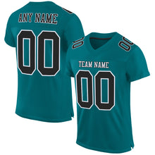 Load image into Gallery viewer, Custom Teal Black-White Mesh Authentic Football Jersey