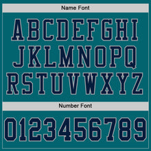 Load image into Gallery viewer, Custom Teal Navy-Gray Mesh Authentic Football Jersey