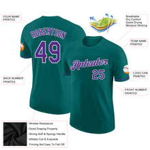 Load image into Gallery viewer, Custom Teal Purple-White Performance T-Shirt