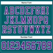 Load image into Gallery viewer, Custom Teal Purple-White Mesh Authentic Football Jersey