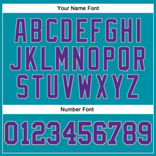 Load image into Gallery viewer, Custom Teal Purple-Gray Authentic Throwback Basketball Jersey