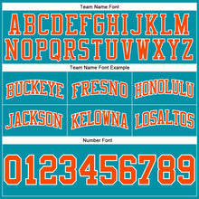 Load image into Gallery viewer, Custom Teal Orange-White Authentic Throwback Basketball Shorts