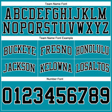 Load image into Gallery viewer, Custom Teal Black-White Authentic Throwback Basketball Shorts