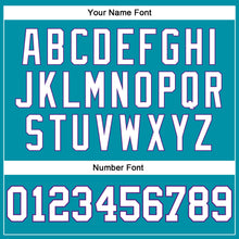 Load image into Gallery viewer, Custom Teal White-Purple Authentic Throwback Basketball Jersey