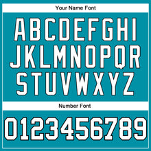 Load image into Gallery viewer, Custom Teal White-Black Authentic Throwback Basketball Jersey