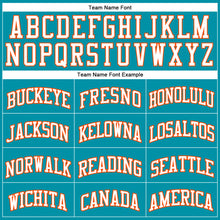 Load image into Gallery viewer, Custom Teal White-Orange Authentic Throwback Basketball Jersey