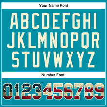 Load image into Gallery viewer, Custom Teal Vintage USA Flag-Cream Authentic Throwback Basketball Jersey