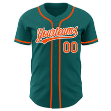 Load image into Gallery viewer, Custom Teal Orange-White Authentic Baseball Jersey