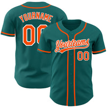 Load image into Gallery viewer, Custom Teal Orange-White Authentic Baseball Jersey