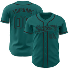 Load image into Gallery viewer, Custom Teal Teal-Black Authentic Baseball Jersey