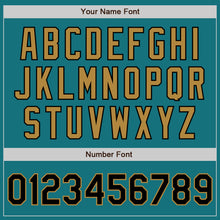 Load image into Gallery viewer, Custom Teal Black-Old Gold Authentic Baseball Jersey